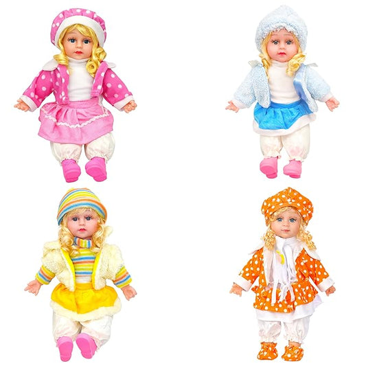 VGRASSP Soft Plush Musical Poem Doll Toy for Kids with Colorful Outfit and Braided Hair - Battery Operated Stuffed Doll for Boys and Girls - Birthday Gift - Color & Design As Per Stock (40 cm)