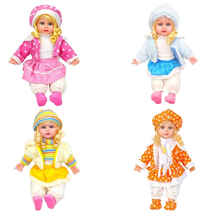 VGRASSP Soft Plush Musical Poem Doll Toy for Kids with Colorful Outfit and Braided Hair - Battery Operated Stuffed Doll for Boys and Girls - Birthday Gift - Color & Design As Per Stock (40 cm)