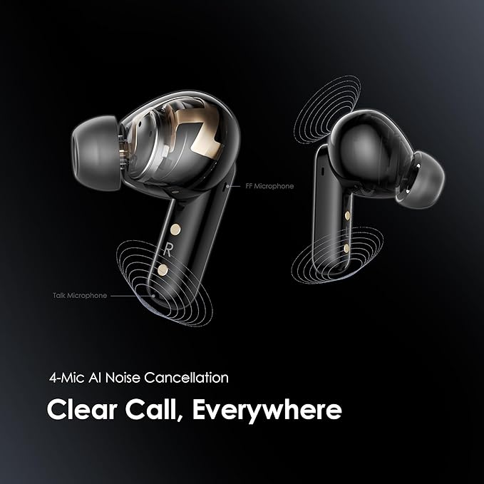 Oraimo SpaceBuds ANC Wireless Earbuds, 50dB Noise Cancelling Bluetooth Earbuds, 4-Mic Clear Calls in Ear Headphones