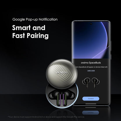 Oraimo SpaceBuds ANC Wireless Earbuds, 50dB Noise Cancelling Bluetooth Earbuds, 4-Mic Clear Calls in Ear Headphones
